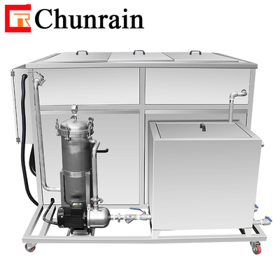 Industrieller Ultraschallreiniger mit Filtersystem für Radfelgen, Wärmetauscherlager, Reinigungsbad 1500L