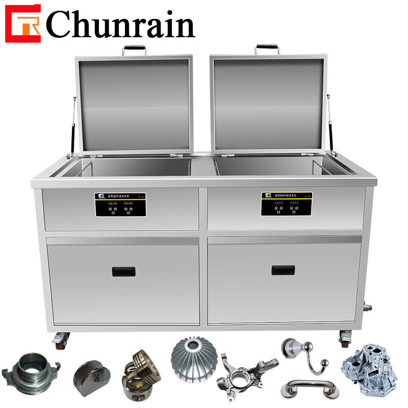 Dual Tank 61L Industry Ultrasonic Cleaner Rinsing Drying DPF Mold Engine Parts Oil Rust Degreasing Ultrasound Wash Machine
